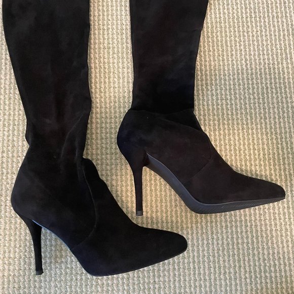 Stuart Weitzman Black Suede Boots - Picture 5 of 9